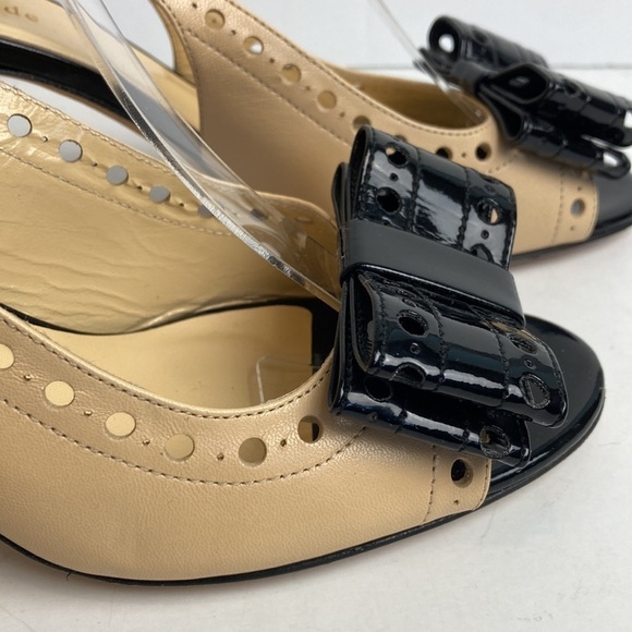 Kate Spade Two-toned Monica Slingback Heels 8.5 Patent Leather Preppy Feminine - Picture 6 of 16